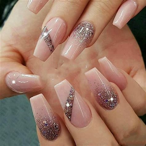 Ombre Acrylic Nails Acrylic Nail Ideas Pink Glitter Coffin Nails Long