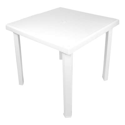 MESA CUADRADA FIJA 79 X 79 X 75 CM BLANCO PLÁSTICO The Home Depot México