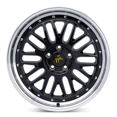 Keskin Wheels KT22 19X8 5 ET30 5X100 BLACK LIP POLISH Blue Design Tuning