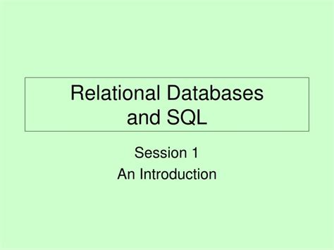 Ppt Relational Databases And Sql Powerpoint Presentation Free Download Id 4747703