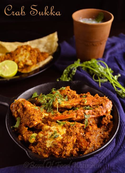 Bowl Of Food With Ash Crab Sukka Recipe How To Make Mangalore Style