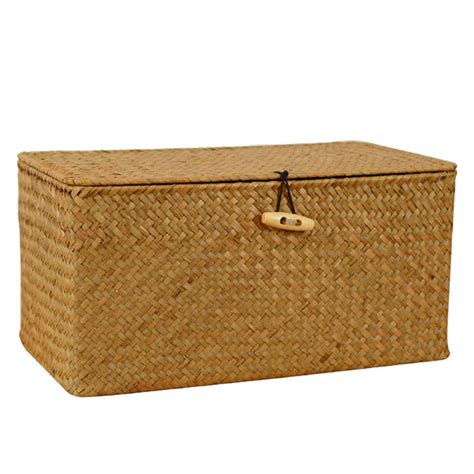torage With Lid Woven Rattan undries torage Box Wicker S - Walmart.com