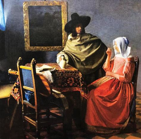 Johannes Vermeer The Glass Of Wine Framed Art Print Etsy