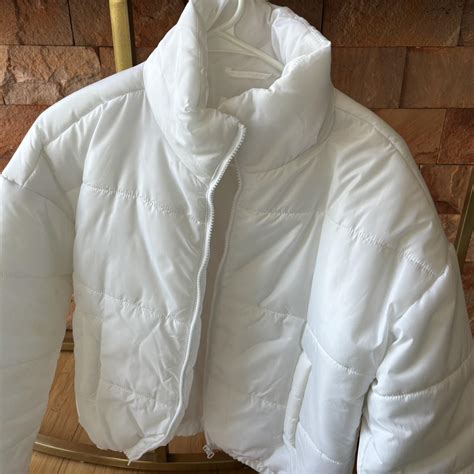 White puffer jacket #pufferjacket - Depop