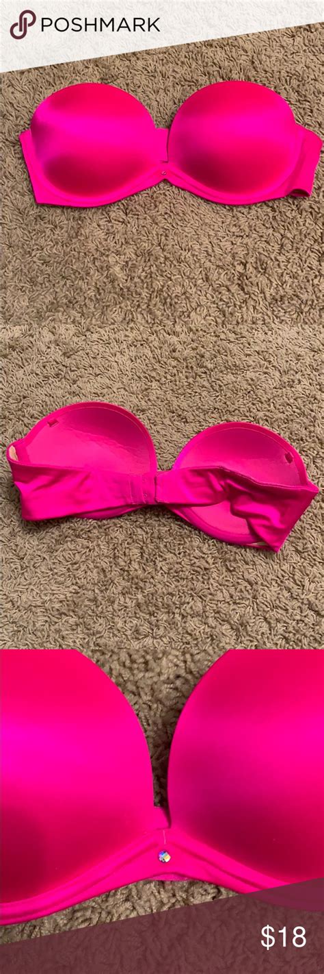 Hot Pink Victorias Secret Strapless Bra Amazingly Soft Material That