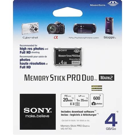 Sony 4 GB Memory Stick PRO Duo Flash Memory Card MSMT4G Guatemala