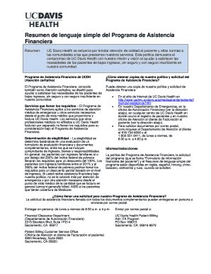 Fillable Online Resumen De Lenguaje Simple Del Programa De Asistencia