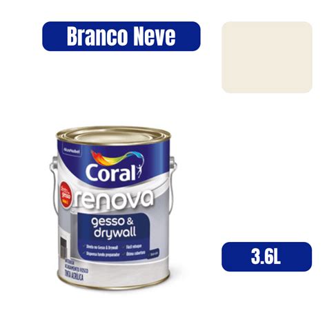 Latex Acr Lico Direto Gesso Branco Neve L Coral