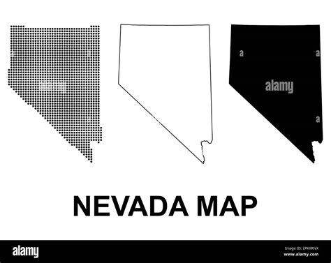 Set Of Nevada Map Shape United States Of America Flat Concept Icon Symbol Vector Illustration