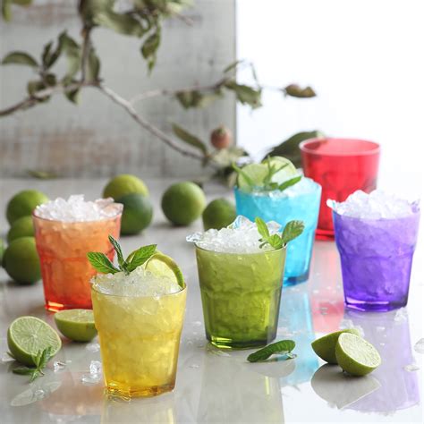 Buy Lav Colored Drinking Glasses Set Of 6 Colored Glass Tumblers