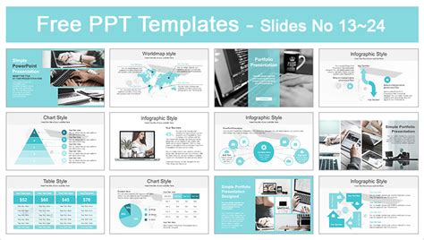 Simple Office Computer View PowerPoint Template