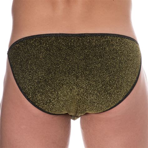 Andrew Christian Slip Tanga Almost Naked Glam Noir Or INDERWEAR