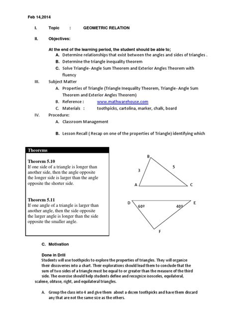 Feb 14 Lesson Plan Triangle Angle