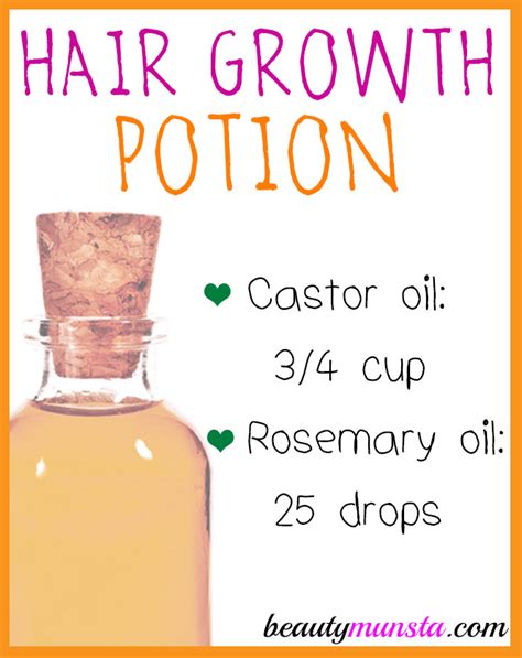 Hair Growth Potion With Castor Oil And Rosemary Oil Natural Remedy For