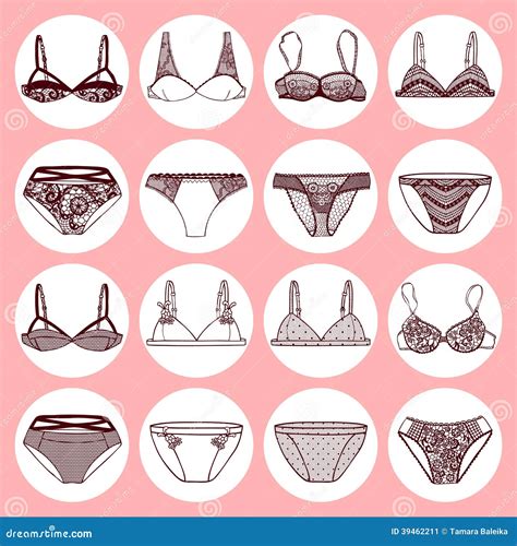 Hand Drawn Vector Sexy Lingerie Set Stock Vector Image 39462211