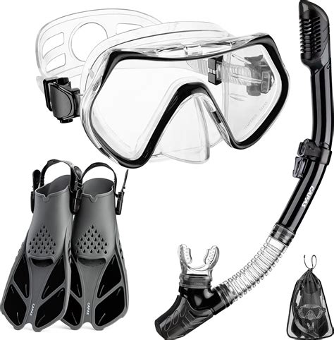 Capas Snorkel Mask Fins Set Snorkeling Gear For Adults With Swim Fins