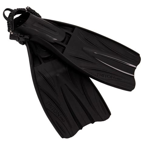 Dive Fins Triton Pro Sherwood Scuba Plastic Adjustable Black