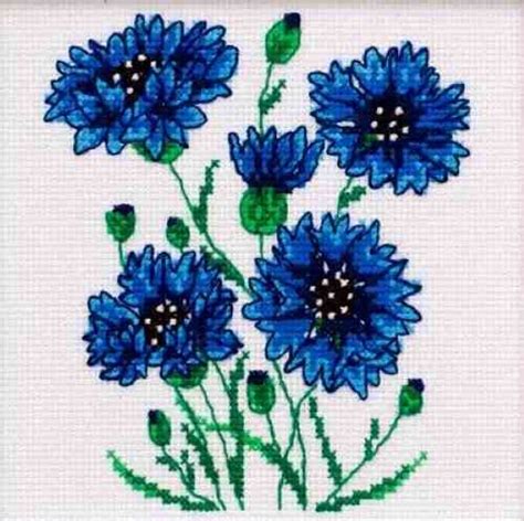 VDV Cross Stitch Kit Cornflowers Flowers Stitching Crafts For All