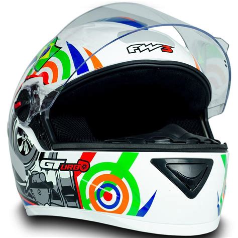 Capacete Para Moto Fw Gt Turbo Branco Tamanho Capacetes De Moto