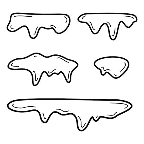 Premium Vector Set Of Hand Drawn Doodle Snow Caps