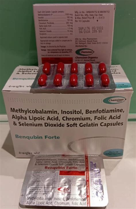 Benfotiamine Alpha Lipoic Acid Inositol Chromium Picolinate Methylcobalamin Folic Acid At Rs