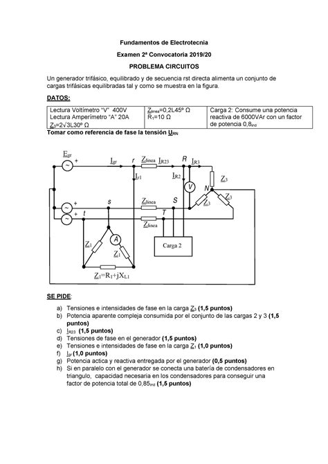 Examen Fundamentos De Electrotecnia Examen Convocatoria