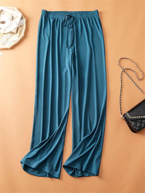 Shein Mulvari Plus Knot Waist Wide Leg Pants Shein Usa