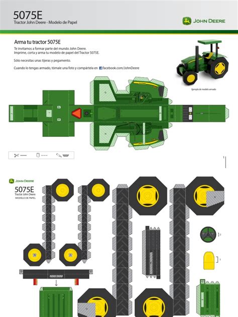 Papertoy Tractor Jhon Deere