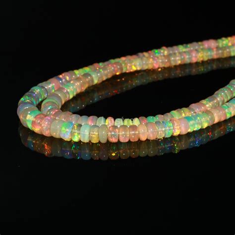 Aaa Ethiopian Opal Beads Mm Ethiopia Opal Smooth Rondelle Beads