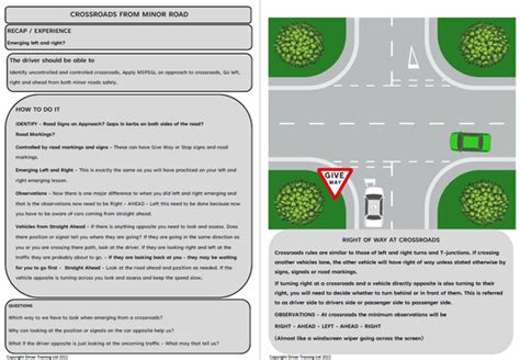 Adi Part 3 Driving Instructor Lesson Plans Crossroads Driver Training Ltd