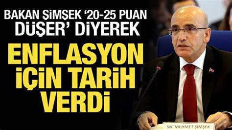 Bakan Şimşek ten enflasyon açıklaması Ekonomi Haberleri EKONOMİ