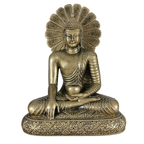 Sculpture de Bouddha en Résine Dorée Sakyamuni Esprit Tibet