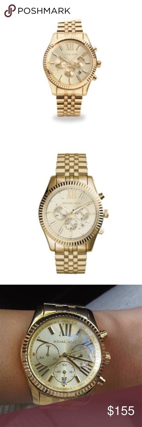 NWT MK Lexington Gold Watch Gold Watch Michael Kors Gold Gold