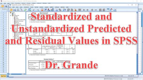 Calculating Unstandardized And Standardized Predicted And Residual Values In Spss And Excel