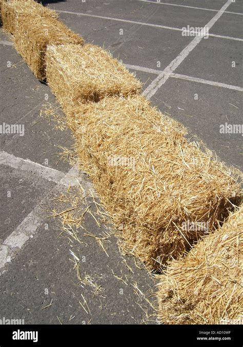 Straw Bales Used As Crash Barrier On Racing Track Stock Photo Alamy