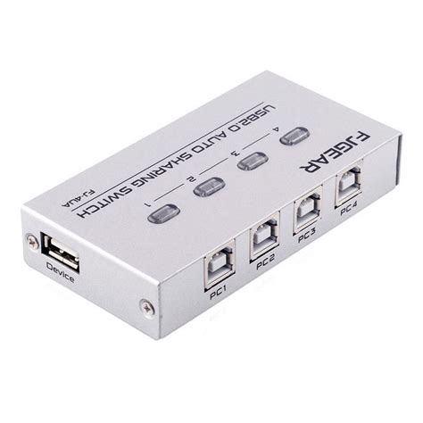 4 Port Usb 20 Auto Sharing Switch Hub Selector Switcher For Printer