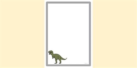 Free Simple Blank Tyrannosaurus Rex Border Page Border Twinkl