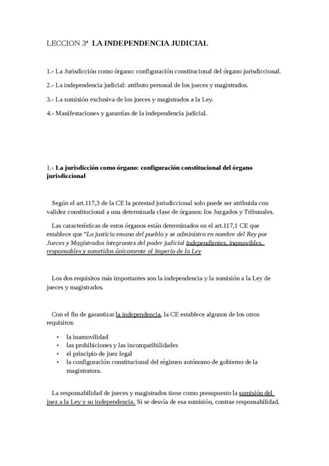 La Independencia Judicial 1 La Jurisdicción Como órgano Configur