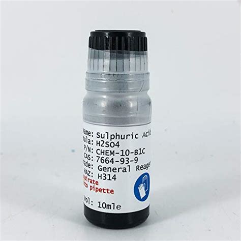 Sulphuric Acid General Reagent Grade Dilute Acid Ml Glass