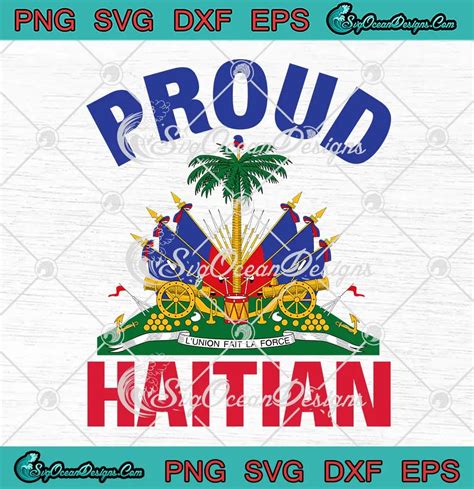 Proud Haitian Haiti Flag SVG Pride Haitian Heritage Month SVG PNG