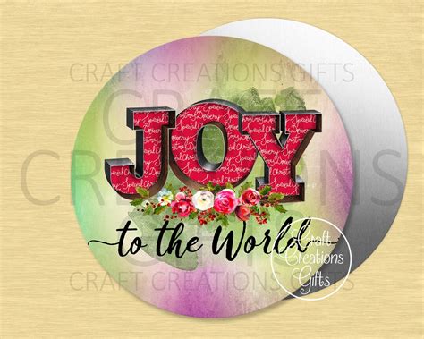 Round Craft Sign Joy To The World Christmas Door Floral Decor Craft Attachment Marquee Letters