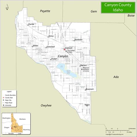 Map Of Canyon County Idaho Where Is Located Cities Population Highways And Facts