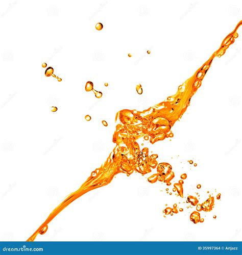 Orange Water Splash Isolated On White Stock Photo - Image: 35997364