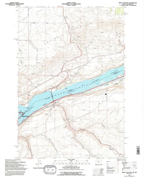 Classic USGS Biggs Junction Oregon 7.5'x7.5' Topo Map – MyTopo Map Store