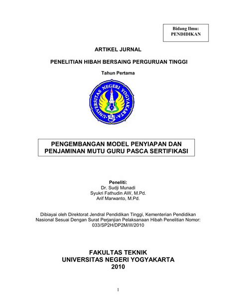 PDF PENGEMBANGAN MODEL PENYIAPAN DAN PENJAMINAN MUTU Staff Uny Ac Id