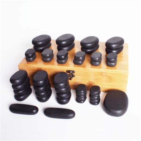 Berkeley Beauty Company Inc 45 Piece Natural Basalt Massage Stone Set