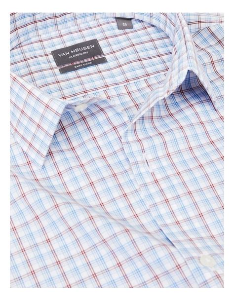 Van Heusen Classic Mid Check Long Sleeve Shirt In Red MYER