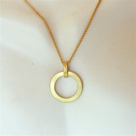 K Gold Circle Pendant Necklace Gold Pendant Handmade Fine Etsy Canada