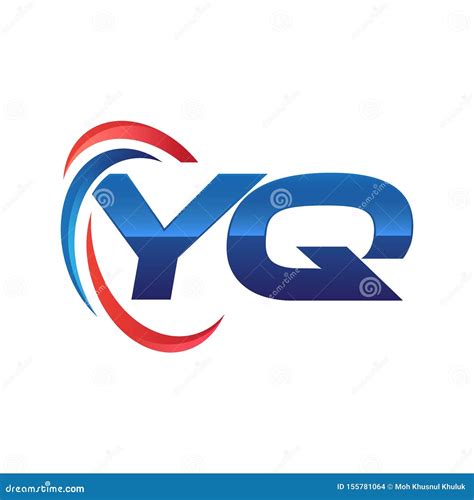 Logotipo Swoosh De La Letra Inicial Yq Rojo Y Azul Ilustraci N Del