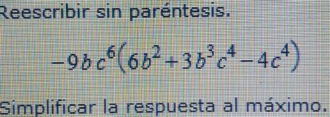 Solved Reescribir sin paréntesis 9bc 6 6b 2 3b 3c 4 4c 4